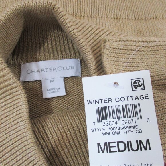 Charter Club Drop Shoulder Floral Pullover Sweater - Picture 6 of 7